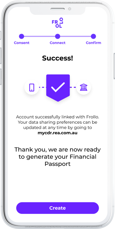 Frollo and REA - Open Banking powered Financial Passport - Account linking